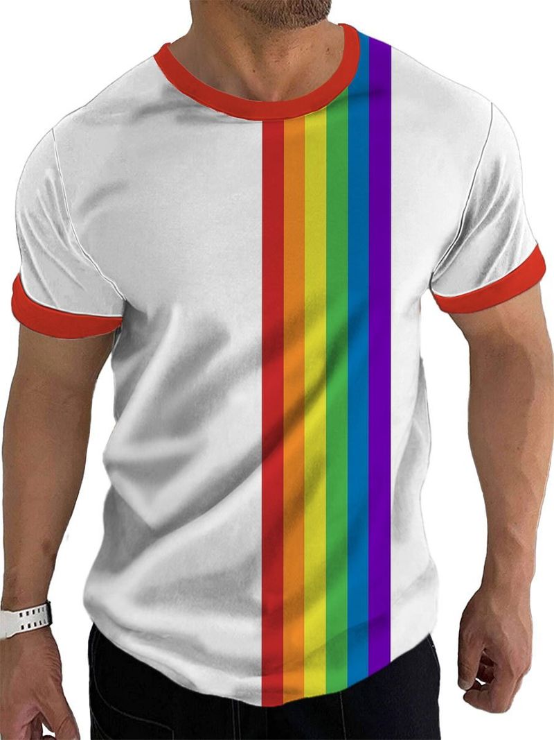 Men's Clothing Night art print round neck T-shirt  style men's pullover short sleeve trendy print comfortable casual T-shirt_voghion.com