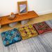 Bohemian Floor Cushion Set – Abstract Art Square Seat & Backrest Pad (40x40cm), Soft Polyester With PP Cotton Fill, Multi-Use For Home & Office_voghion.com