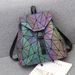 Women's 2024 New Fashion Versatile Large Capacity Geometric Quilted Laser Color Changing Travel Backpack School Bag_voghion.com