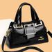 Women's New Single Shoulder Soft Crossbody Middle-aged Mom Patent Leather Handbag Boston Bag_voghion.com