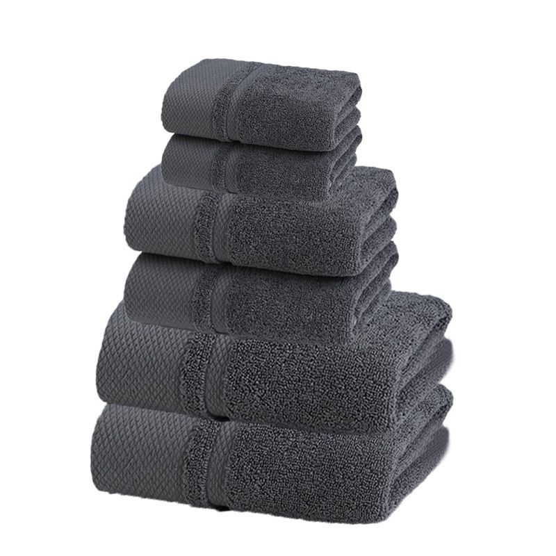 6-Piece Cotton Towel Set - 2 Bath Towels & 2 Hand Towels & 2 Washcloths 100% Premium Combed Cotton Ultra Soft & Highly Absorbent Luxury Hotel Quality_voghion.com