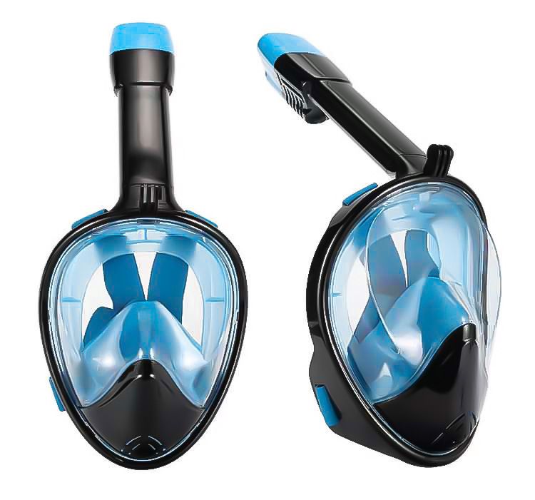 Neuer Silikon-Volltrocken-Antibeschlag-Atemschlauch für Erwachsene, Vollgesichts-Schnorchelmaske mit großem Rahmen, Taucherbrille_voghion.com