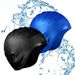 Bonnet de bain en silicone imperméable pour hommes et femmes, cheveux longs, couleur unie, grand bonnet de bain de plongée_voghion.com