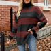 Women's Casual Long Sleeve Halloween Sweater Pumpkin Striped V Knitted Cardigan_voghion.com
