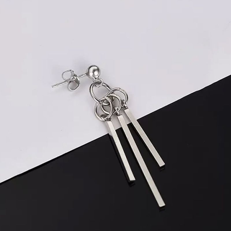 INS Men Korean Style Personality Creative Simple Hip-Hop Ear Clips Punk Earrings For Women Three Straight Square Rods_voghion.com