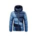 Men's Lightweight Winter Jacket With Graphene Lining, Contrast Color Design, Thickened Hooded Zip-Up Coat For Casual & Outdoor Activities_voghion.com