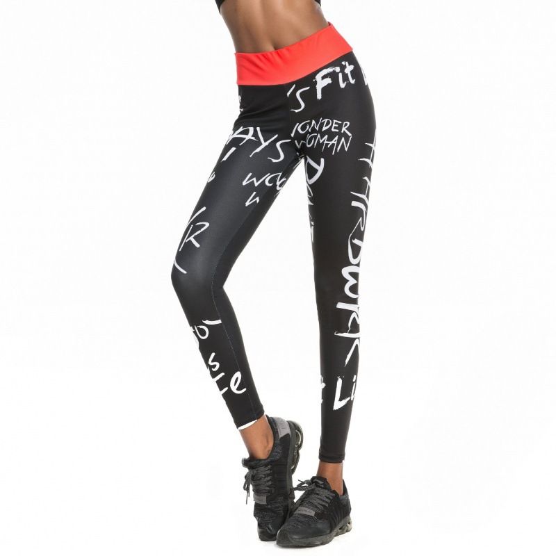 Women's letter-printed slim fit yoga sweatpants leggings pencil pants_voghion.com
