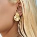 Personality design earrings real gold electroplating geometric irregular retro heavy metal texture earrings environmentally friendly color_voghion.com
