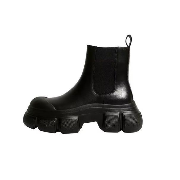 Stiefel Trendy Britischen stil dicken sohlen Martin stiefel für frauen herbst neue runde spitze kamin stiefel_voghion.com