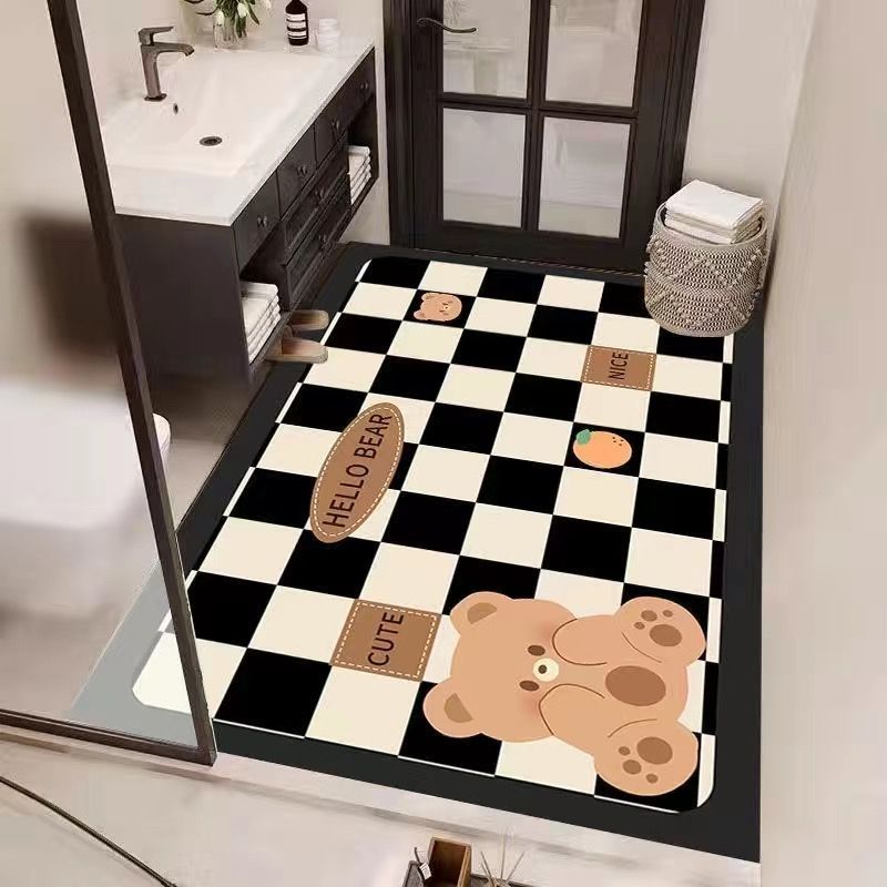Alfombrilla para baño que absorbe el agua y es antideslizante, resistente a la suciedad, de secado rápido_voghion.com