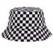 Gran oferta de sombreros de pescador unisex con estampado a cuadros en blanco y negro, con personalidad, para exteriores, informales, con protección solar_voghion.com