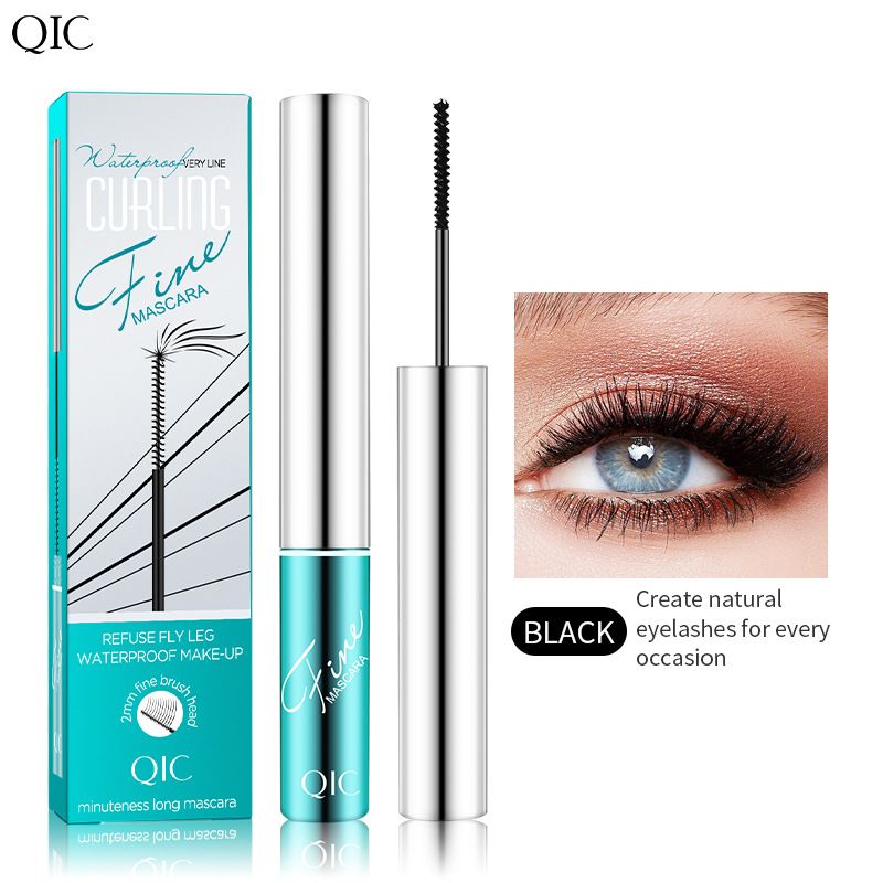 Make-up-Mascara mit kleinem Bürstenkopf, schlanke Locken, natürliche Verlängerung, nicht verklumpend, wasserfest, dünne Bürste, Mascara_voghion.com