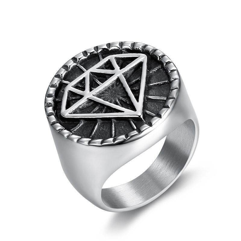 Persönlichkeit Mode Punk 3D Herzförmiger Herren Edelstahlring_voghion.com