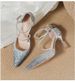 French Girl Gradient High Heels 2025 New Sequined Crystal Wedding Shoes, Internet Famous Slim Heel Pointed Versatile_voghion.com