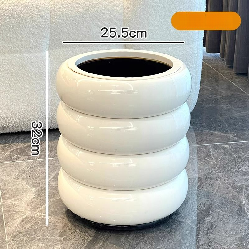 2025 Neuer Donut-Mülleimer, luxuriös, hochwertig, mit Deckel, hohe Optik, für Küche, Haushalt, Wohnzimmer, beweglicher Papierkorb_voghion.com