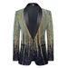 CT Men's Meteor Gradient Sequin Blazer Performance Costume Bar Singer Stage Show Host Catwalk Casual_voghion.com