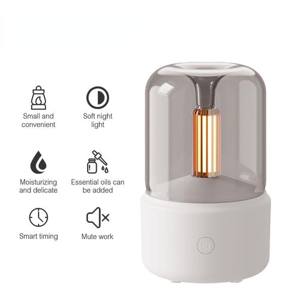 1 Pcs Candlelight Aroma Diffuser Portable Electric USB Air Humidifier Cold Fog Machine Atomizer LED Night Light HMM_voghion.com