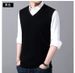 Spring And Autumn Wool Solid Color For Middle-aged Men, High-end V-neck Knitted Sweater, Warm Sleeveless Vest_voghion.com