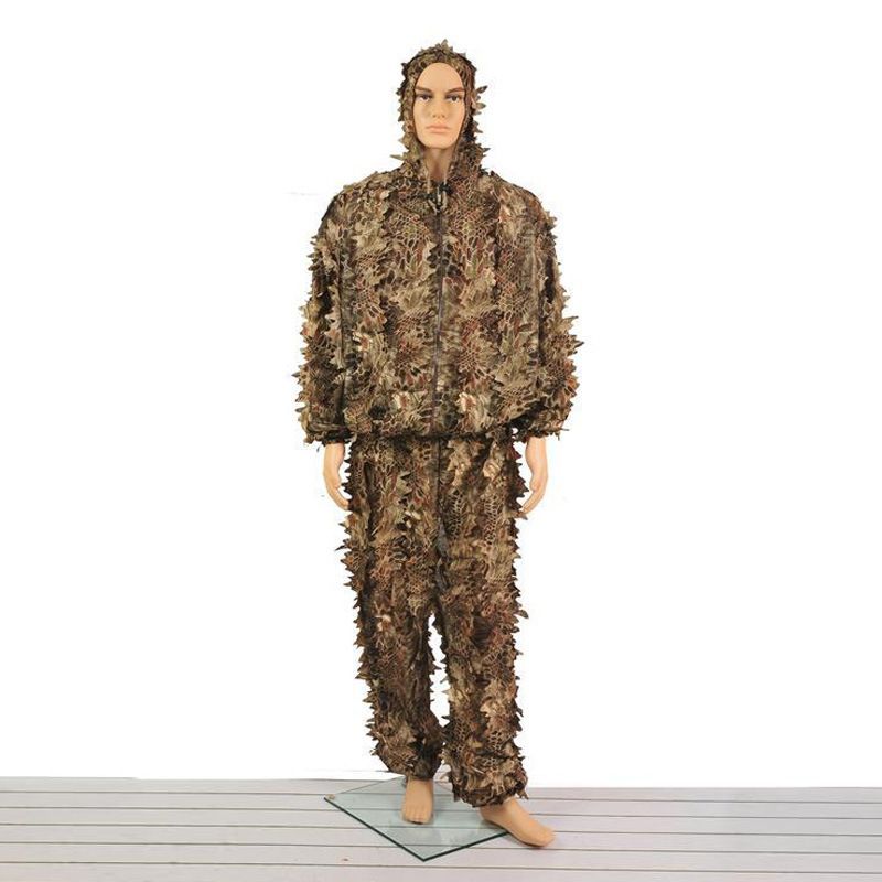 Herrenbekleidung Rue Advent 3D-Blatt-Tarnanzug – Taktisches Ghillie-Jagd-Outfit für Erwachsene, Vogelbeobachtung und Outdoor-Aktivitäten_voghion.com