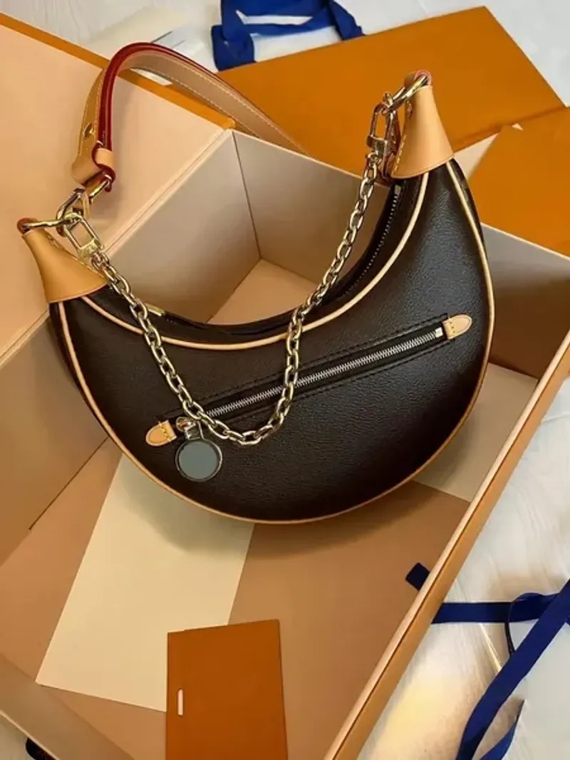 M81098 Loop Bag Croissant Bags Shoulder Hobo Designer Purse Cosmetic Half-moon Baguette Underarm Handbag Crossbody Metal_voghion.com