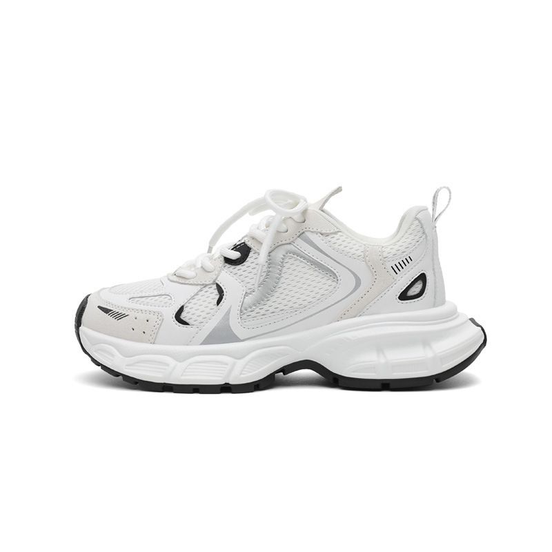 Daddy-Schuhe für Damen, neue Modelle für Damen, atmungsaktives Mesh, weiß, höhenverstärkend, kleine Freizeit-Sportschuhe für Damen_voghion.com