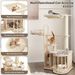 55 Inch Tall Multi-Level Cat Tree With Washable Removable Cushions_voghion.com