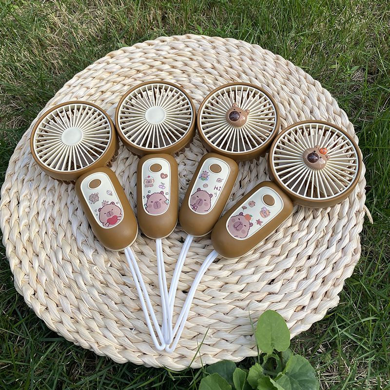 New Capibara Handheld Portable Summer Outdoor Personal Student USB Rechargeable Mini Fan_voghion.com