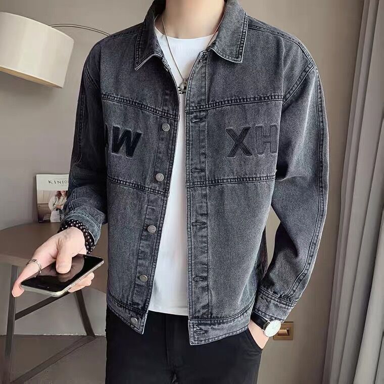 Men's Clothing Casual Denim Trendy Tops Handsome Jacket_voghion.com