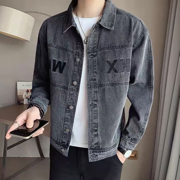 Men's Clothing Casual Denim Trendy Tops Handsome Jacket_voghion.com