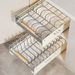 Pull-out Dish Stainless Steel Kitchen Cabinet Built-in Storage Under Sink Drawer-style Bowl Plate Draining Rack_voghion.com