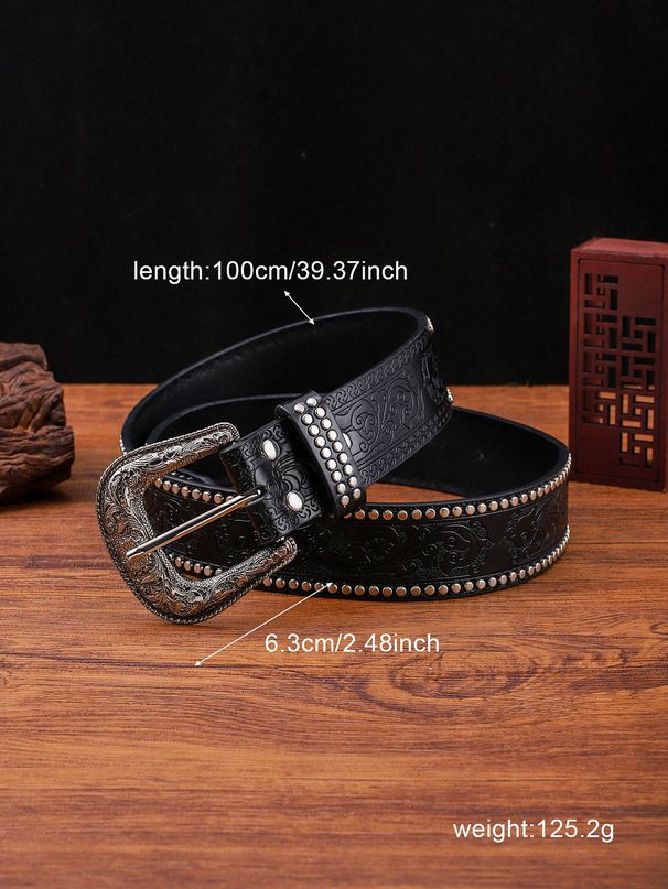 Novo estilo punk casual masculino com rebites, tendência para mulheres, personalidade simples, cinto decorativo de alta qualidade, jeans_voghion.com