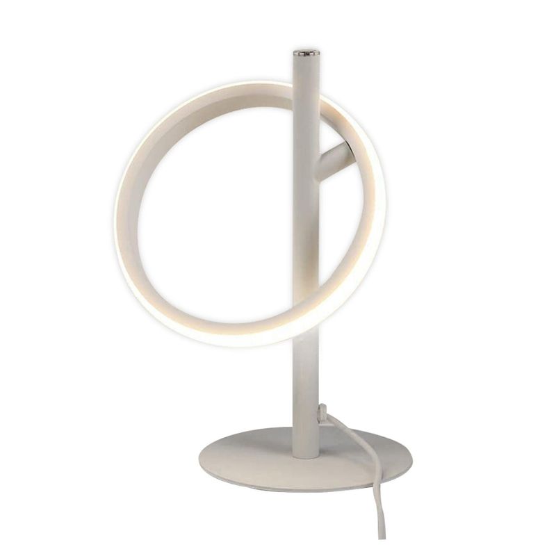 Tischlampe Moderne LED Tischleuchte - Weiß Ringform Nachttischlampe Drehbaren Abnehmbar Ringen 13W 3000K Warmweiß Für Schlafzimmer Wohnzimmer Büro_voghion.com