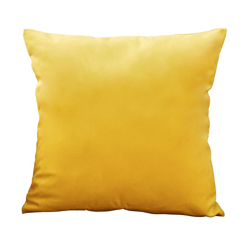 Velvet Cushion Cover Bright Yellow Soft Pillow Cover 45X45 Pillow Case For Modern Home Decor Pillow Cover For Living Room_voghion.com