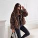 K Fashionable Personality New Furry Leopard Pattern Collarless Short Coat_voghion.com