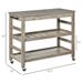 HOMCOM Rolling Kitchen Cart, Gray, With Stainless Steel Countertop, Bottom Shelf, Slotted Middle Shelf, 4 Castor Wheels_voghion.com