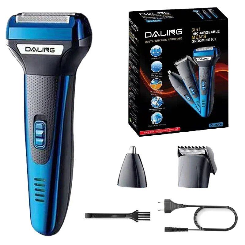 3in1 Grooming Kit Electric Shaver For Men Rechargeable Beard & Hair Trimmer Electric Razor Facial Body Shaving Machine_voghion.com
