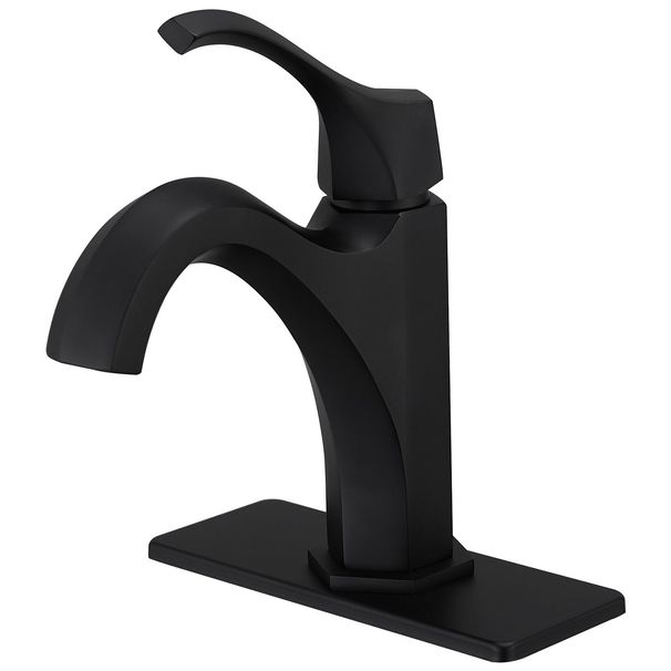 Single Handle Single Hole Farmhouse Bathroom Faucet Bathroom Drip-Free Vanity RV Sink Faucet In Matte Black_voghion.com