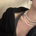 Pearl Zircon Hollow Beaded Layered Necklace Elegant Versatile High-end Collarbone Chain Fashionable Graceful Women's_voghion.com