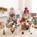 Christmas Handmade Flocked Mini Tree DIY Kit - Festive Holiday Decor For Tabletop Home & Office (45cm/60cm Pink/Red/Gold/White)_voghion.com