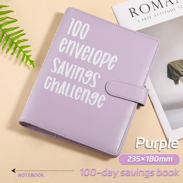 Nachfüllbare Notizbücher Loseblattpaar 100-Tage-Herausforderung zum Geldsparen Sparnotizbuch Loseblatthandbuch_voghion.com