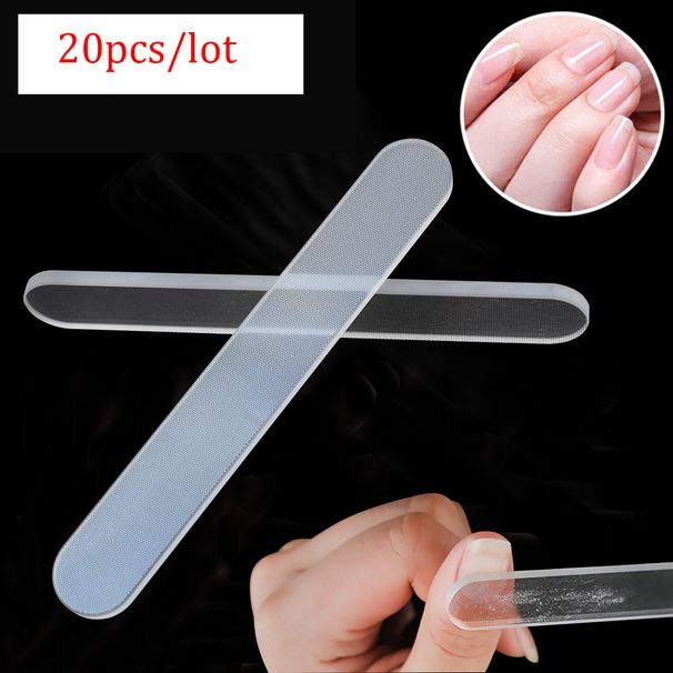 20 teile/los Durable Nano Glas Datei Transparent Schleifen Polieren Schleifen Nail art Maniküre Machen Nägel s 70% rabatt_voghion.com