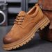 Men's Low-Cut Martin Boots Summer Work Shoes Breathable Retro Chunky Sole Slip-On British Style Casual Boots_voghion.com