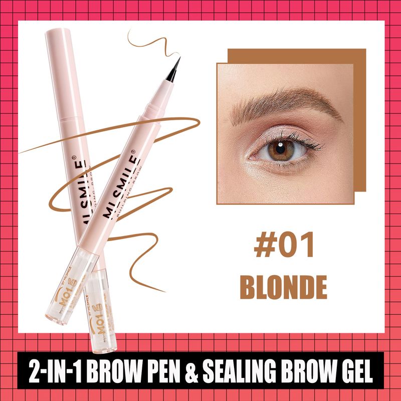 MLSMILE 2-in-1 Dual-Ended Brow Pen - Liquid Liner & Setting Gel | Ultra-Fine Tip, Natural 3D Brows, Long-Lasting Hold_voghion.com