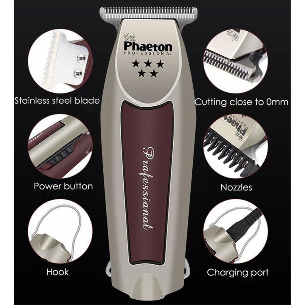 Phaeton 100-240V Professionell Clipper Elektrisk 0.1Mm Hårklippning Hine För Män Skäggtrimmer Rakapparat_voghion.com