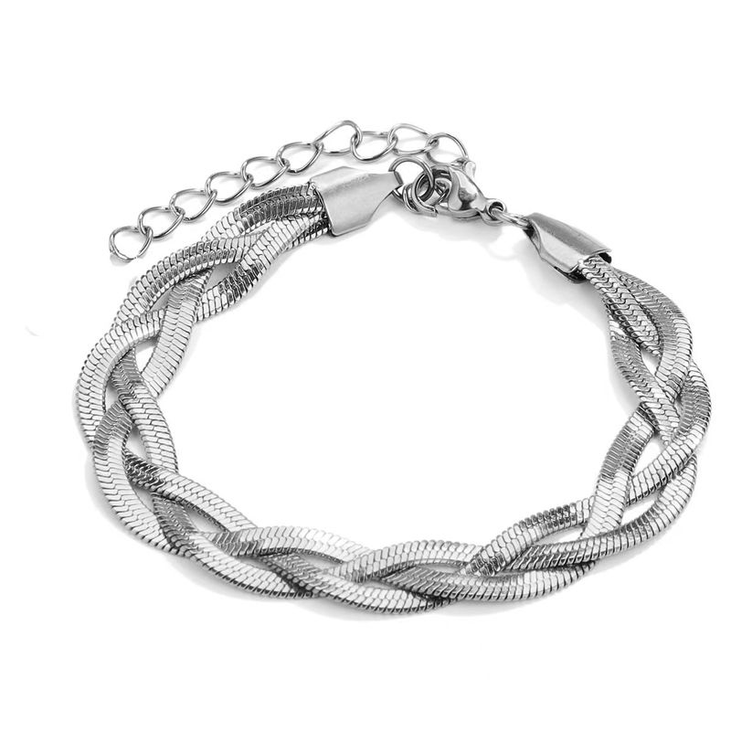 Set di gioielli placcati in acciaio inossidabile 304 con onde in stile semplice all'ingrosso_voghion.com