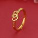 Vietnamese Sand Gold Double Love Women's Heart Shaped Simple, Fashionable, Versatile, Non Fading, Adjustable Ring_voghion.com