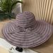 Summer New Striped Fashion Wide Sunshade Vacation Beach Sun Protection Green Women's Brim Hat_voghion.com