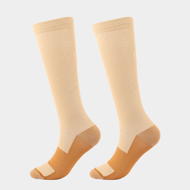 CompresSocks - Calcetines largos de compresión de fibra de cobre de alta elasticidad, de nailon, para deportes al aire libre, para pantorrillas_voghion.com