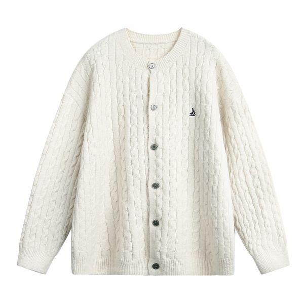 Herren-Vintage-Pullover mit Rundhalsausschnitt und Zopfmuster – Schwerer, bestickter Pullover mit Thermomischung (M–XXL, Anchorage Red/Creme/Frost Grey/Navy_voghion.com