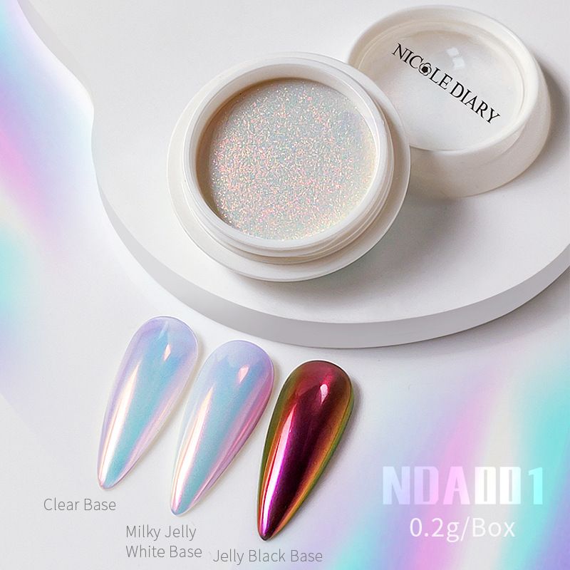 Fairy Moonlight High-Shine Aurora Powder Set For Nails - Sky Mirror Effect Nail Art Glitter_voghion.com